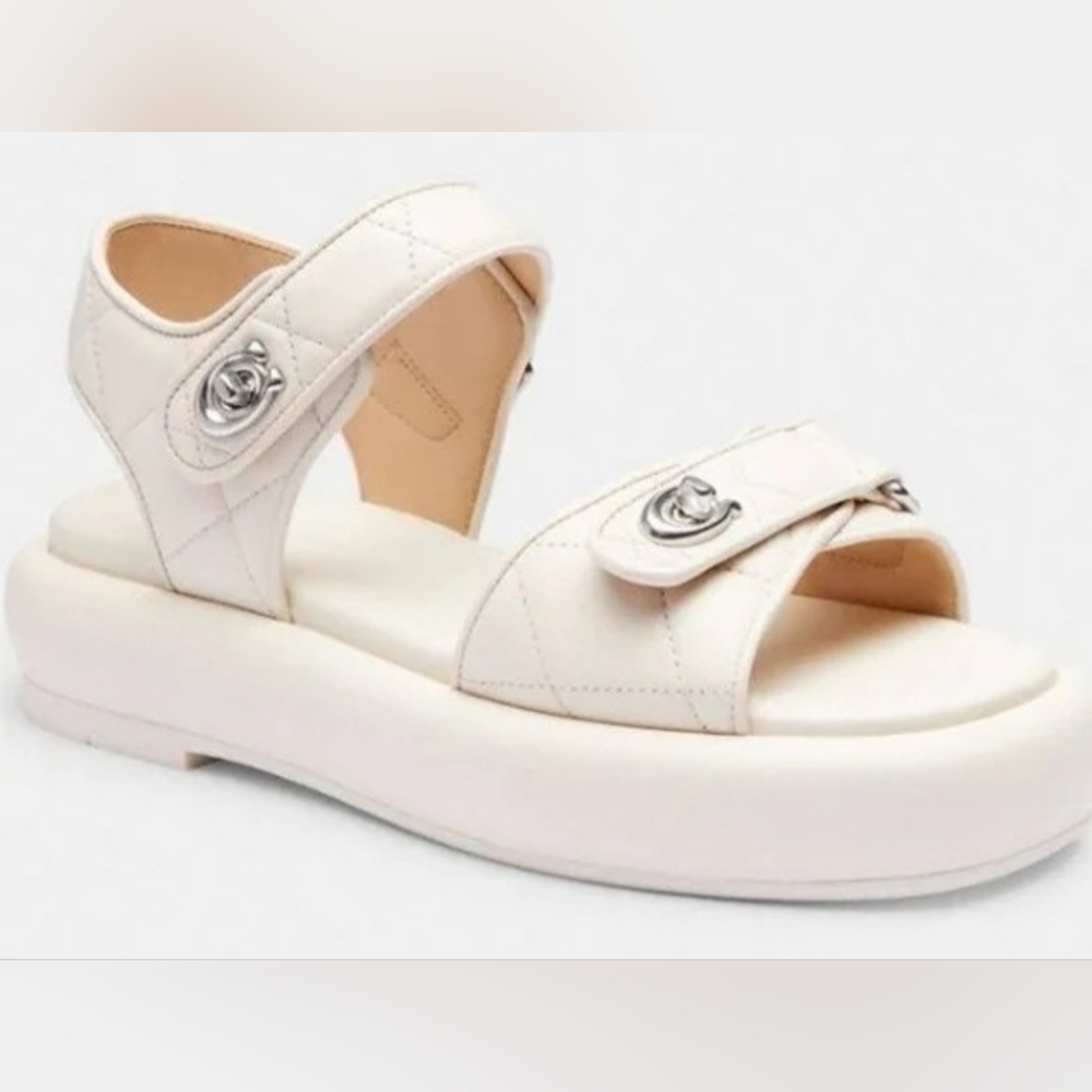 Coach Women's Peyton Leather Chunky‎ Sandal Size 8.5 - Picture 13 of 14